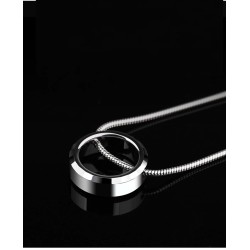 Trendy round pendant - with titanium steel chain - unisexNecklaces