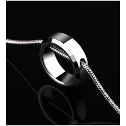 Trendy round pendant - with titanium steel chain - unisexNecklaces