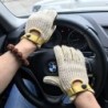 Short driving gloves - goatskin leather / knitted - unisexGloves