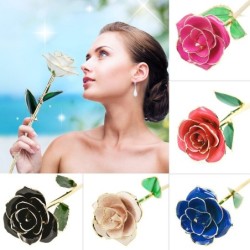 Rose dipped in 24k gold - with stand - birthday / Valentine's day / wedding giftArtificial flowers