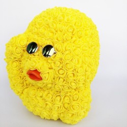 Rose duck - made of infinity yellow roses - with glasses - 32cmChristmas