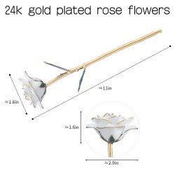 Rose dipped in 24k gold - with stand - birthday / Valentine's day / wedding giftArtificial flowers