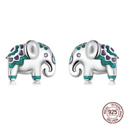 Stud earrings with mini elephantEarrings