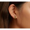 Round earrings with green bamboo - 925 sterling silverEarrings