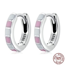Check contrast pink-white earrings - 925 sterling silverEarrings