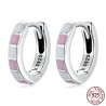 Check contrast pink-white earrings - 925 sterling silverEarrings