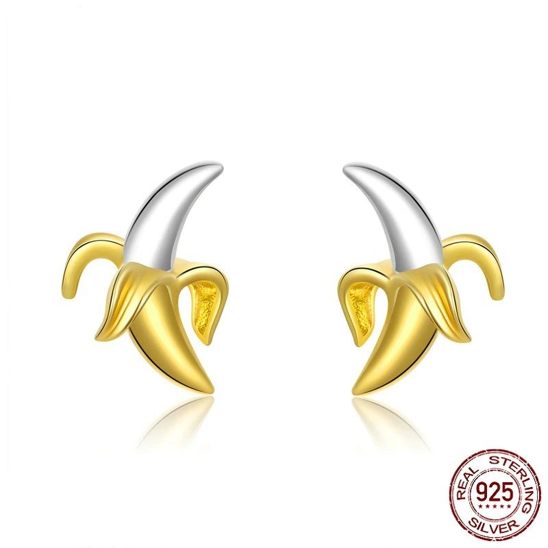 Banana shaped stud earrings - 925 sterling silverEarrings