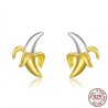 Banana shaped stud earrings - 925 sterling silverEarrings