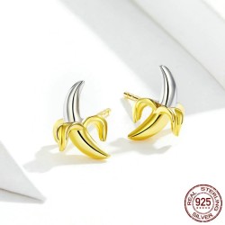 Banana shaped stud earrings - 925 sterling silverEarrings