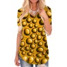 Classic long t-shirt - short sleeve - with bubbles printedBlouses & shirts