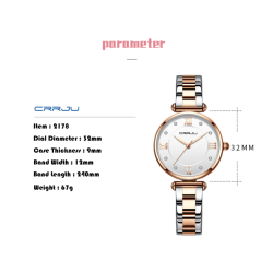 CRRJU - fashionable luxury watch - Quartz - waterproof - stainless steelWatches