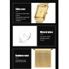 CRRJU - luxury square golden watch - Quartz - stainless steel mesh bracelet - waterproofWatches