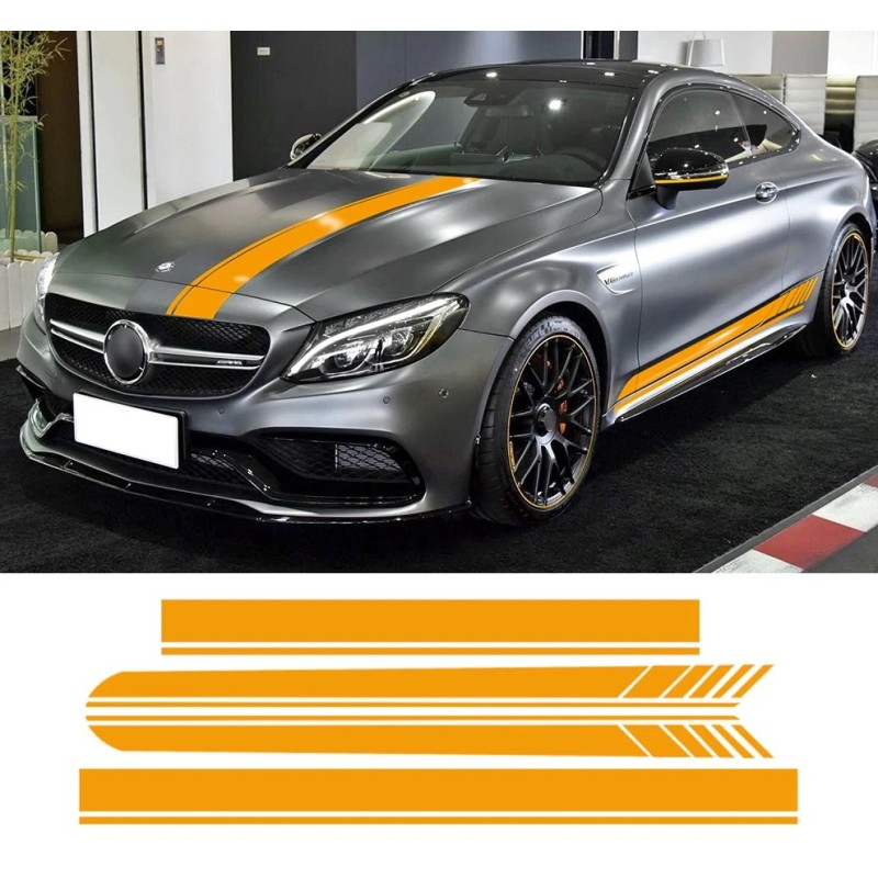 Side / top / roof stripes - car stickers - for Mercedes Benz 2-Door Coupe / 4-Door SedanStickers Side / top / roof stripes - car stickers - for Mercedes Benz 2-Door Coupe / 4-Door SedanStickers