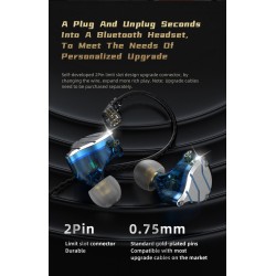 QKZ ZXN - high resolution earphones - in-ear wired headset - dual magnet - 2 Pin - 1DDEar- & Headphones