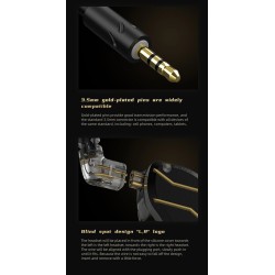 QKZ ZXN - high resolution earphones - in-ear wired headset - dual magnet - 2 Pin - 1DDEar- & Headphones