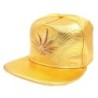 Baseball cap - leather snapback - with metal leaf - hip hop styleHats & Caps