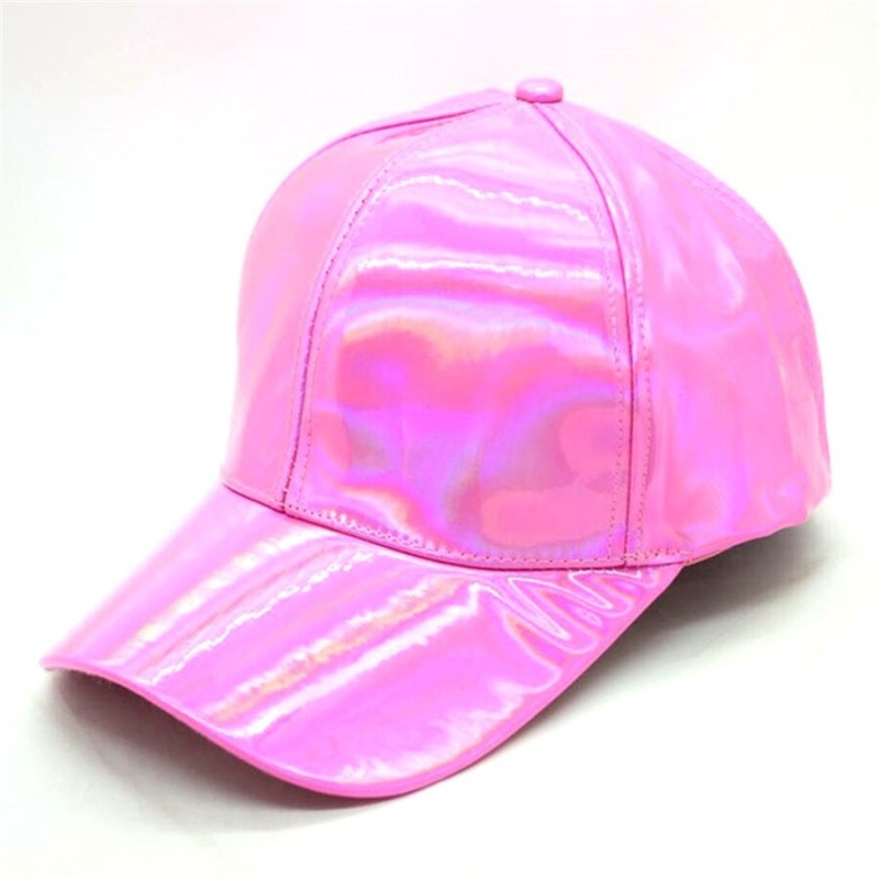 Rainbow baseball cap - patent leather - hip-hop styleHats & Caps