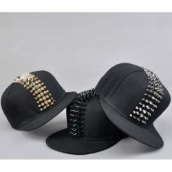 Trendy baseball cap - flat snapback - with rivets - Hip Hop / Punk / Rock styleHats & Caps