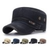 Retro flat hat with visor - washed cotton / leather-trimmedHats & Caps