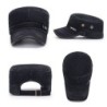 Retro flat hat with visor - washed cotton / leather-trimmedHats & Caps