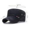 Retro flat hat with visor - washed cotton / leather-trimmedHats & Caps
