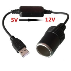 Car cigarette lighter socket - USB 5V To 12V - wiredCigarette lighters