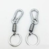 Metal keychain - with spring / buckle - stainless steel - 10.5cmKeyrings