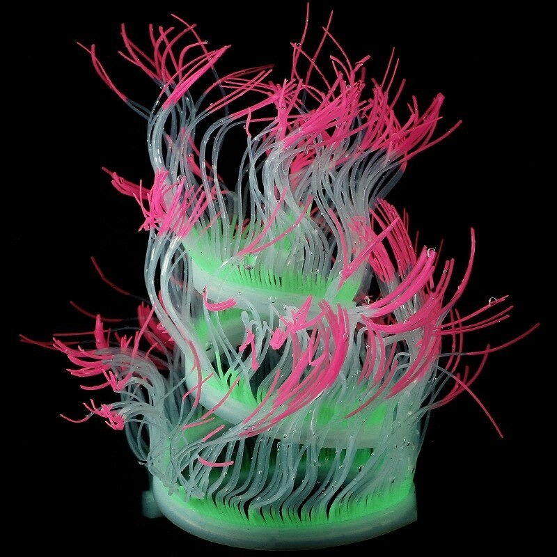 Flexible silicone coral / anemone - glowing in dark - aquarium decorationAquarium
