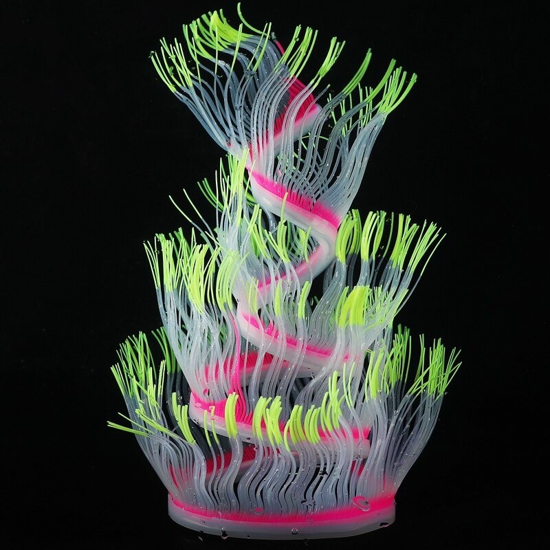 Flexible silicone coral / anemone - glowing in dark - aquarium decorationAquarium