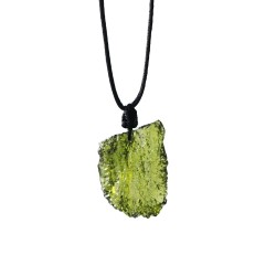 Natural green moldavite stone - crystal glass - with necklaceNecklaces