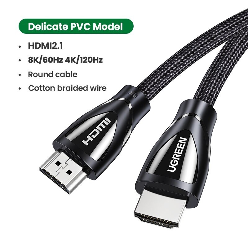 Ugreen - HDMI 2.1 cable - 8K/60Hz / 4K/120Hz - 48Gbps - HDR10 / HDCP2.2Cables