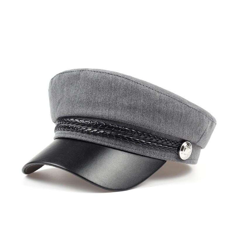Fashionable cap with a visor - military / captain style - unisexHats & Caps