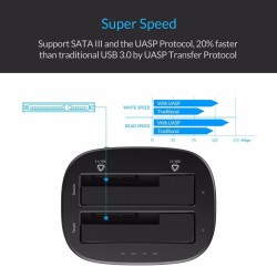 ORICO 2.5 - 3.5 Inch Hard Drive Docking Station USB 3 - Dual-bay HDD - SSD Hard DriveHard drives