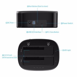 ORICO 2.5 - 3.5 Inch Hard Drive Docking Station USB 3 - Dual-bay HDD - SSD Hard DriveHard drives