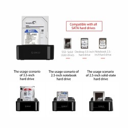 ORICO 2.5 - 3.5 Inch Hard Drive Docking Station USB 3 - Dual-bay HDD - SSD Hard DriveHard drives