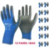 Working protective gloves - flexible - nylon / polyester - 12 pairsSafety & protection