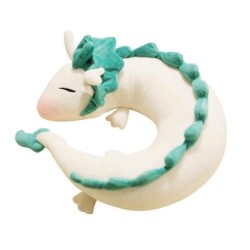 White / green dragon shaped pillow - plush toyCuddly toys