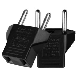 US to EU - flat to round - plug adapter - converter - 5 piecesPlugs
