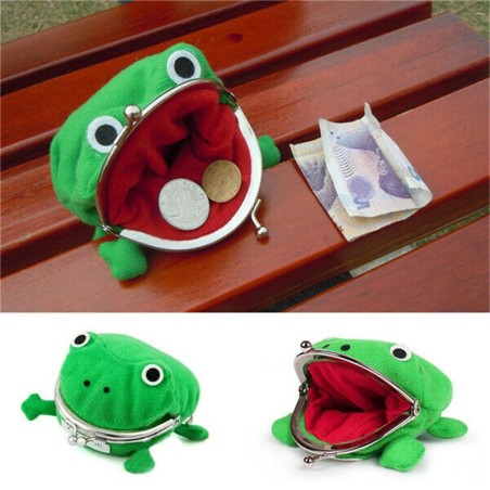 Frog shaped kids purse - wallet for coins- plushPurses