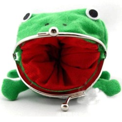 Frog shaped kids purse - wallet for coins- plushPurses