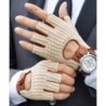 Luxurious sheepskin gloves - knitted - half fingers designGloves