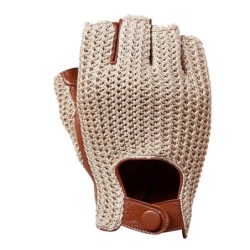 Luxurious sheepskin gloves - knitted - half fingers designGloves