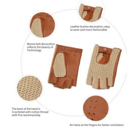Luxurious sheepskin gloves - knitted - half fingers designGloves