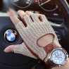 Luxurious sheepskin gloves - knitted - half fingers designGloves