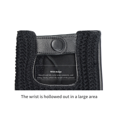 Luxurious sheepskin gloves - knitted - half fingers designGloves