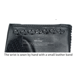 Luxurious sheepskin gloves - knitted - half fingers designGloves