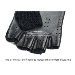 Luxurious sheepskin gloves - knitted - half fingers designGloves