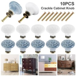 Vintage furniture ceramic knobs - handles - for cabinets / drawers - 10 piecesFurniture