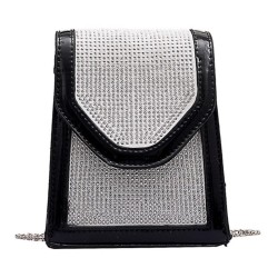 Fashionable small shoulder bag - with rhinestones / chain strapBags