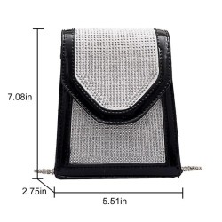 Fashionable small shoulder bag - with rhinestones / chain strapBags